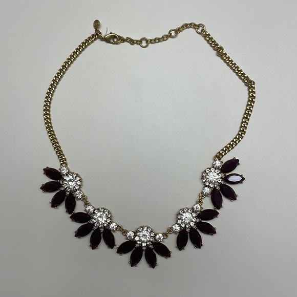 J. Crew Jewelry - J.Crew maroon flower statement necklace